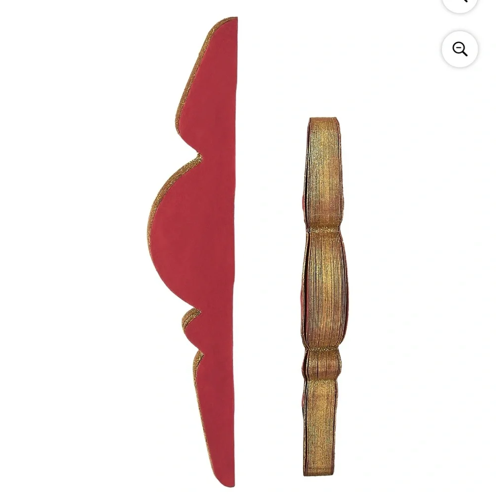 New! Holiday Time Set of 3 Red Paper Finial Christmas Holiday Ornaments / Decor